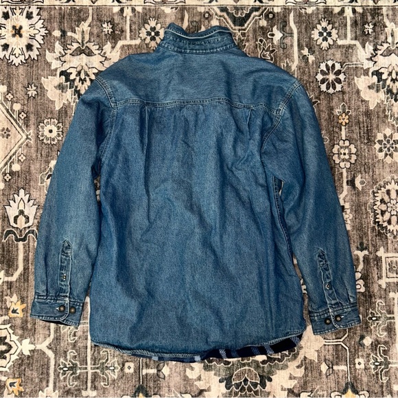 Falls Creek VTG flannel lined Men's Blue Denim Shirt Jacket - Picture 2 of 4